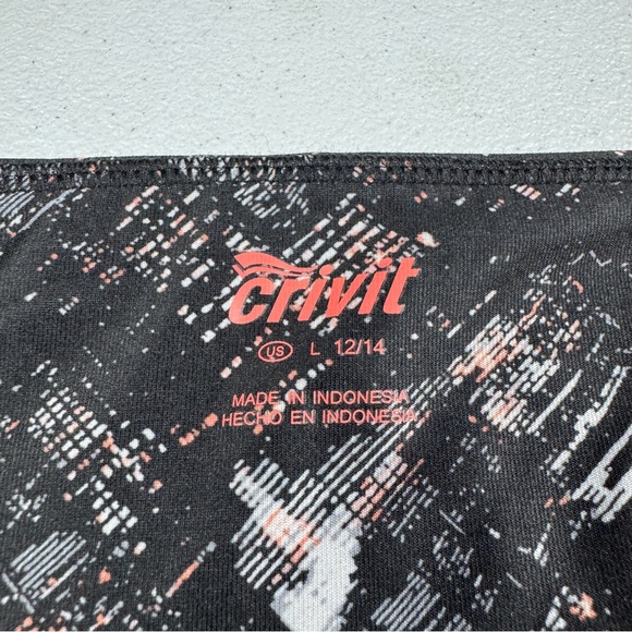 Crivit Leggings Womens L Large Black Straight Leg Athletic Leggings Wide Waist - Picture 4 of 6